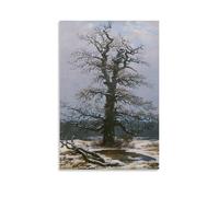 Caspar David Friedrich - Oak in The Snow Art Poster Canvas Painting Decor Wall Print Photo Home Modern Decorative Posters 16x24inch(40x60cm)
