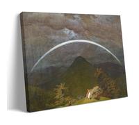 Caspar David Friedrich Paintings Wall Art Poster Prints Mountain Landscape with Rainbow Wall Art Painting Canvas Gift Living Room Prints Bedroom Decor Artworks Frame 12x18inch(30x45cm)