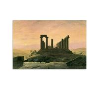 Caspar David Friedrich Paintings Wall Art Poster Prints The Temple of Juno in Agrigento Painting On Canvas Wall Art Scroll Picture Print Living Room Walls Decor Homes Unframe 24x36inch(60x90cm)