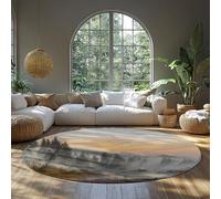 Caspar David Friedrich - The Morning Round Carpet Famous Painting Prints Circle Area Rugs Foldable Low Pile for Office Study Floor Decor 213cm(Round)