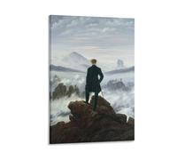 Caspar David Friedrich - The Wanderer Above The Sea of Fog 1818 Canvas Painting Poster Wall Art Decorative Picture Prints Modern Decor 16x24inch(40x60cm)