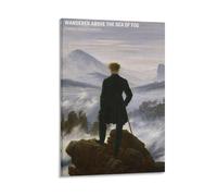 Caspar David Friedrich Wanderer Above The Sea of FogWall Art Home Decor Vintage Poster, Retro Aesthetic Print Perfect for Living Room, Bedroom, Office, Home StudioFrame-style12x18inch(30x45cm)