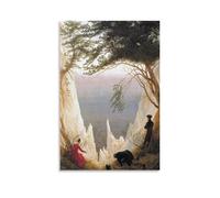 Caspar David Friedrich's Painting of The Chalk Cliffs of Rügen Poster Print Art Wall Painting Canvas Posters Modern Bedroom Decor 12x18inch(30x45cm)