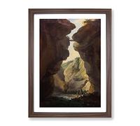 Caspar Wolf Dala River Classic Painting Framed Wall Art Print, Ready to Hang Picture for Living Room Bedroom Home Office Décor, Walnut A2 (64 x 46 cm)