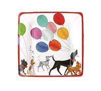 Caspari 21cm Charlee's Parade Square Salad/Dessert Plates, Multicolor, 8-Pack