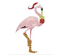 Caspari 5 x Christmas Greeting Cards Notelets & envelopes - Christmas Flamingp - 96mm x 120mm