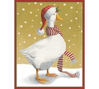 Caspari 5 x Christmas Greeting Cards Notelets & envelopes - Christmas Goose - 96mm x 120mm