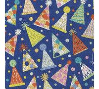Caspari 9002RSC 1.5 m Party Hats Hologram Continuous Wrapping Paper Roll - Blue