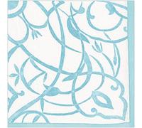 Caspari Algarve Paper Linen Dinner Napkins in Aqua - 12 Per Package