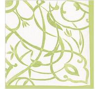 Caspari Algarve Paper Linen Dinner Napkins in Moss - 12 Per Package