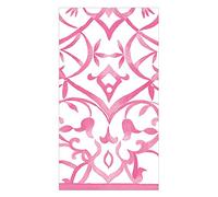Caspari Algarve Paper Linen Guest Towel Napkins in Fuchsia - 12 Per Package