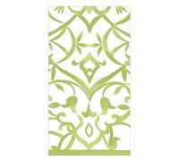 Caspari Algarve Paper Linen Guest Towel Napkins in Moss - 12 Per Package