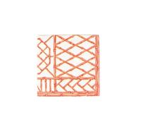 Caspari Bamboo Screen Coral Paper Linen Cocktail Napkins - 15 Per Package