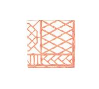 Caspari Bamboo Screen Coral Paper Linen Luncheon Napkins - 15 Per Package