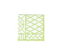 Caspari Bamboo Screen Moss Green Paper Linen Cocktail Napkins - 15 Per Package