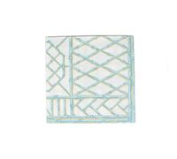 Caspari Bamboo Screen Robin's Egg Paper Linen Dinner Napkins - 12 Per Package