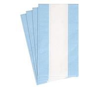 Caspari Bandol Stripe Paper Guest Towel Napkins in Light Blue, Pack of 15