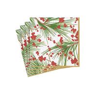 Caspari Berries and Pine Paper Cocktail Napkins - 20 Per Package