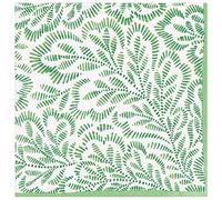 Caspari Block Print Leaves Paper Dinner Napkins in Green, 20 Per Package