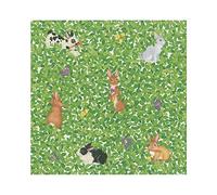 Caspari Bunnies and Boxwood Paper Luncheon Napkins - 20 Per Package