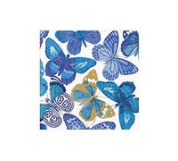 Caspari Butterflies Paper Cocktail Napkins in Blue - 20 Per Box