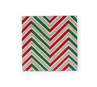 Caspari Candy Cane Stripes Green Red Zigzag Luncheon Paper Table Napkins 20 in a Pack 33cm Square