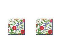 Caspari Cloisters Garden Paper Cocktail Napkins in White - 20 Per Box (Pack of 2)