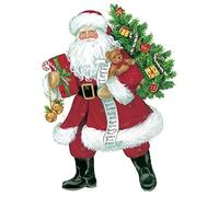 Caspari Die-Cut Advent Calendar, Lynn Haney Santa