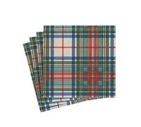 Caspari Dress Stewart Tartan Paper Cocktail Napkins - 20 Per Package