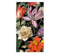Caspari Dutch Floral Black Guest Towels - includes 15 Guest Towels