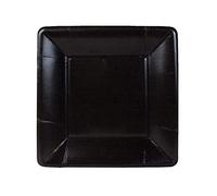 Caspari Entertaining Grosgrain Border Square Salad/Dessert Plates, Black, 8-Pack