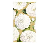 Caspari Entertaining with Camellia Garden Guest Towel, Paper, Gold, 11 x 20 x 3 cm