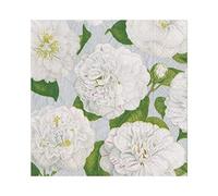 Caspari Entertaining with Camellia Garden Luncheon Napkin, Paper, Silver, 16.5 x 16.5 x 3 cm