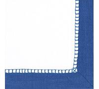 Caspari Entertaining with Cocktail Napkin, Linen Marine Blue, Box of 40
