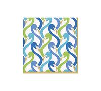 Caspari Entertaining with Flamingo Flock Napkin Cocktail, Paper, Blue, 12.7 x 12.7 x 3 cm