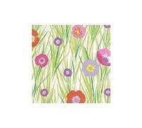 Caspari Entertaining with Flowers And Grasses Cocktail Napkin, Paper, Green, 12.7 x 12.7 x 3 cm