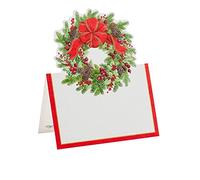 Caspari Evergreen Wreath Die-Cut Place Cards - 8 Per Package
