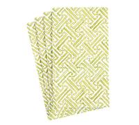 Caspari Fretwork Paper Guest Towel Napkins in Moss Green - 15 Per Package