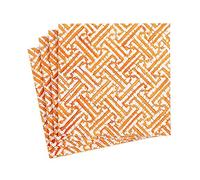 Caspari Fretwork Paper Party Cocktail Napkins in Orange - 20 Per Package