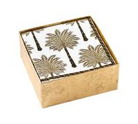 Caspari Grand Palms Boxed Paper Cocktail Napkins in Black - 40 Per Box
