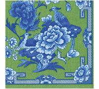 Caspari Green and Blue Plate Dinner Napkins - 20 Per Package