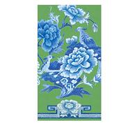 Caspari Green and Blue Plate Guest Towel Napkins - 15 Per Package