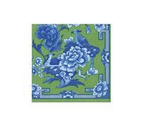 Caspari Green and Blue Plate Paper Cocktail Napkins - 20 Per Package