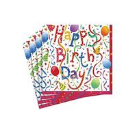 Caspari Happy Birthday Paper Cocktail Napkins, Pack of 20