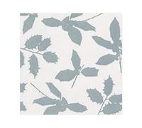 Caspari Holly Silhouettes Paper Linen Luncheon Napkins in Ivory & Silver, 15 Per Package