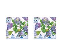 Caspari Hydrangeas and Porcelain Paper Luncheon Napkins, 20 Per Package (Pack of 2)