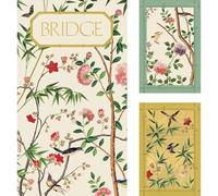 Caspari Jumbo Text Chinese Wallpaper Bridge Set including 2 Decks of Playing Cards/4 Score Pads/4 Pencils, Multi-Colour, 3-Piece