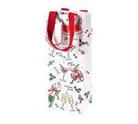 Caspari Let's Be Merry Wine & Bottle Gift Bag, 1 Count