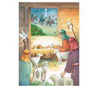 Caspari Manger and Shepherds Advent Calendar Greeting Card - 1 Card & Envelope