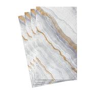 Caspari Marble Paper Guest Towel Napkins in Grey, 15 Per Package